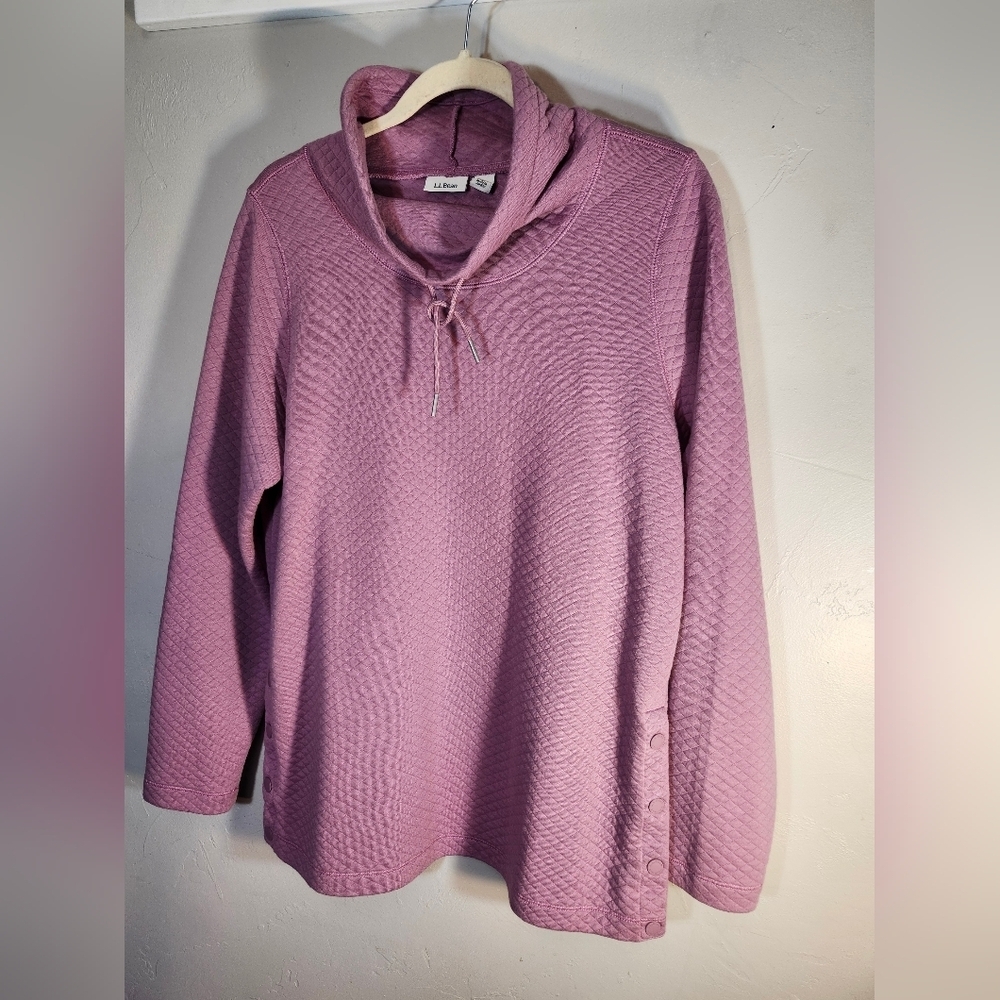 L L Bean Women's Mauve Cowl Neck Sweater Sz M